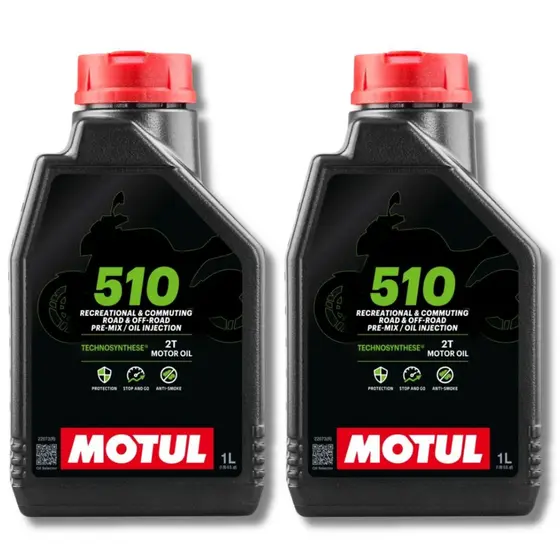 kit com 2 Óleo Para Motor 2 Tempos Motul Semissintético 510 2t 1l Trilha On Off Road enduro