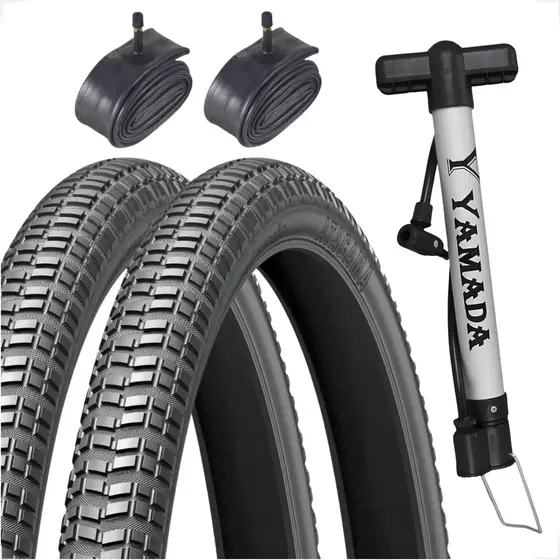 Par Pneu Levorin Atacama aro 24 x 2.125 + Par Camara + Bomba de ar Shiver bicicleta infantil scooter