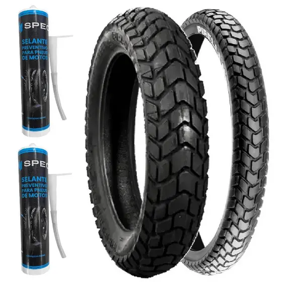 Pneu MOTO MT60 90/90-19 + 110/90-17 PIRELLI Bros Crosser Xre FLY + SELANTES PNEU SPEC 300ML