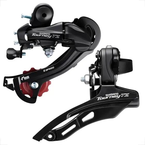 CAMBIO DIANTEIRO E TRASEIRO KIT SHIMANO ORIGINAL TOURNEY TZ500 6 VELOCIDADES ARO 26 E 29 SPEED