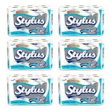 Papel Higiênico STYLUS Folha Dupla 6 Ptes 12 Rolos 20 Mts Total 72 Rolos