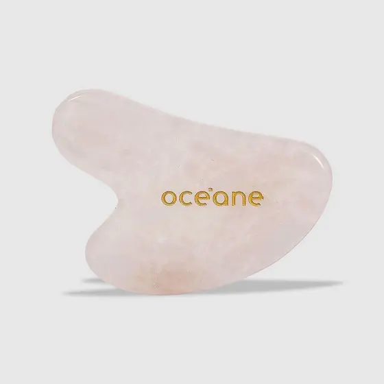 Massageador Facial e Corporal de Quartzo Rosa - Rose Quartz Gua Sha