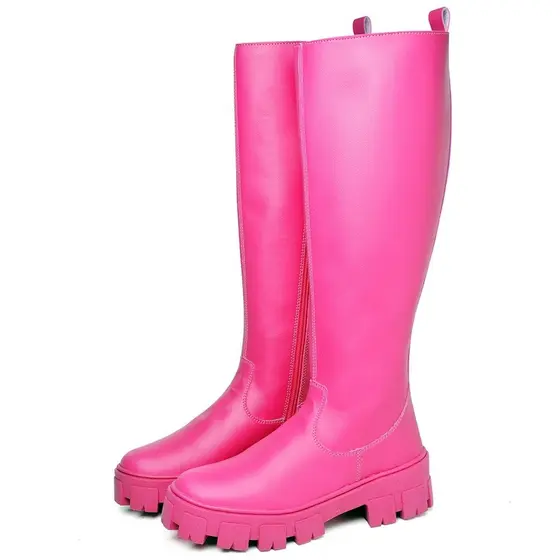 Bota Galocha Dubuy Feminino Cano Alto Rosa 1810FG