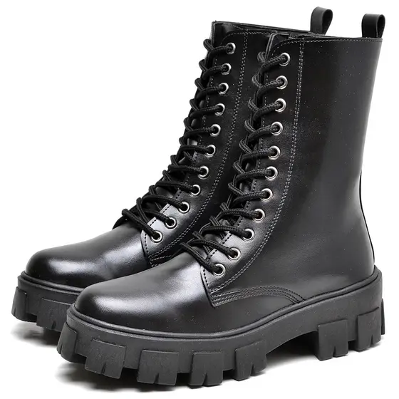 Bota Coturno Dubuy Tratorada Feminina Cano Medio Preto Glock 1801FG