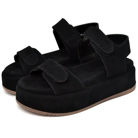Sandália Papete Plataforma Feminina Preto Original Dubuy Lana 2088DB