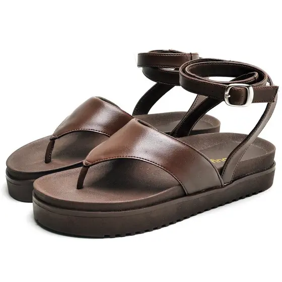 Sandalia Papete Dubuy Feminina Marrom Malu 2046FG