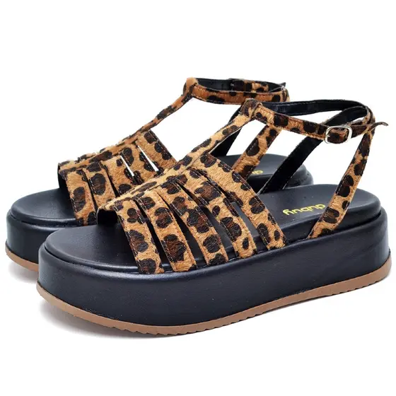 Tamanco Plataforma Dubuy Feminino Animal Print original Jeny 2070DB