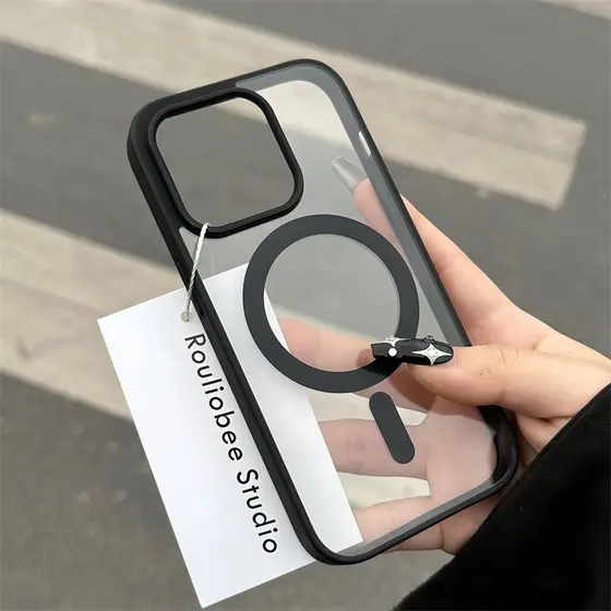 Capa Protetora Capinha MagSafe Proteção Câmera Borda Silicone Para iPhone  12 13 14 15 16 17 Air Pro Max  Normal Tommy