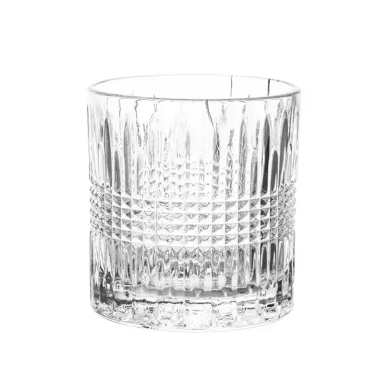 Jogo de Copos 6 Peças 330 ml em Vidro Decorado Transparente Linha Viena Haus Concept