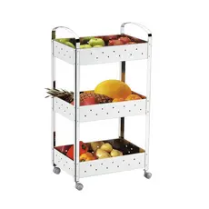 Carrinho Organizador Inox Suprema Brinox - 3 Prateleiras - Com rodinhas
