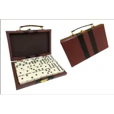 Domino Profissional De Osso Premium Pedras Grandes C/Maleta 10Mm Com 28 Peças Fácil de Jogar