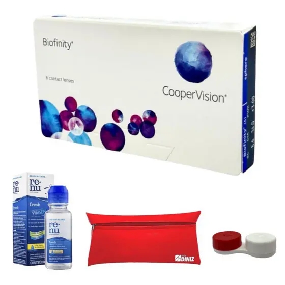 Lente de Contato Biofinity Coopervision Mensal 06 unidades +Estojo