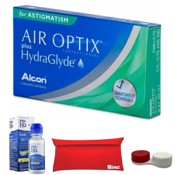 Lente De Contato Air Optix Hydraglyde Astigmatismo Tórica