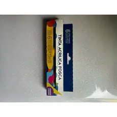 kit tinta guache neon e acrílica de 6 cores cada