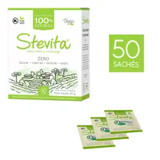 Adoçante Stevia Fit Stevita Pó Sachê Sem Lactose Sem Glúten 50 sachês