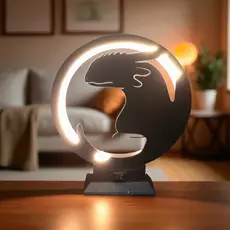 Decoração Abajur Fúria da noite e da luz yin yang Luminaria de Mesa Quarto Infantil Bangela