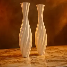 Kit 2 Vasos Decorativos Modernos Decoração para Flores Decoração de Luxo Estilosos Espiral Slim