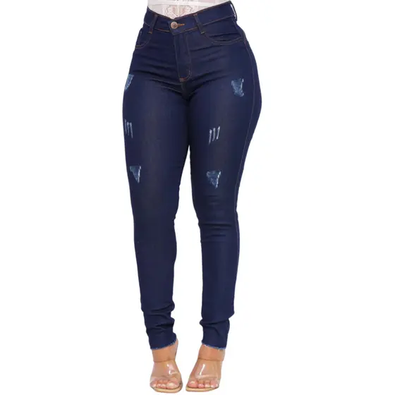 Calça Jeans Feminina Amaciada Azul Escura Skinny Fillger