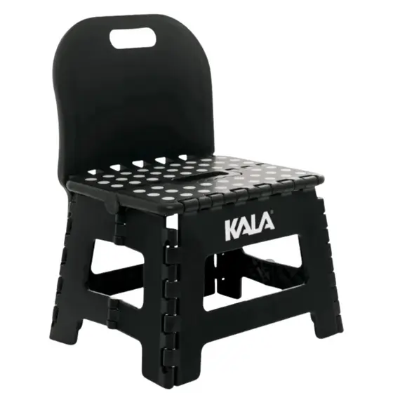 Banqueta Dobrável Com Encosto Preto 22cm 328838 Kala