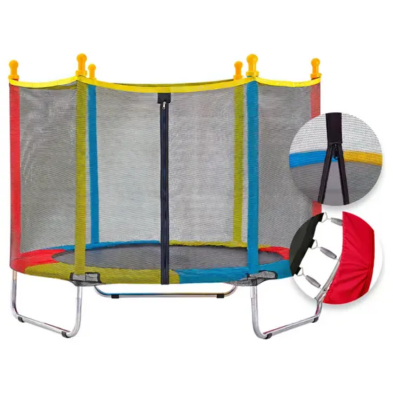 Cama Elástica Pula Pula Infantil Trampolim 1,40 Metros Rede De Proteção Ziper De Segurança Kroys até 70kg