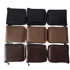 Kit 10 Carteira Masculina Grande Cabe RG CNH Notas Documentos Com Fecho De Ziper Cartoes e porta Moedas