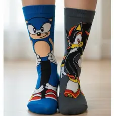 kit 2 Pares Meia Sonic Shadow Cinza Infantil Personagem Inconico Gamer Casual Reforcada Pronta Entrega