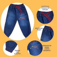 Calça Feminina Jeans Jogger infantil