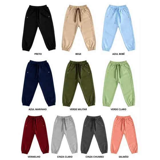Calça Infantil Masculino Jogger Fio Tinto, Brim