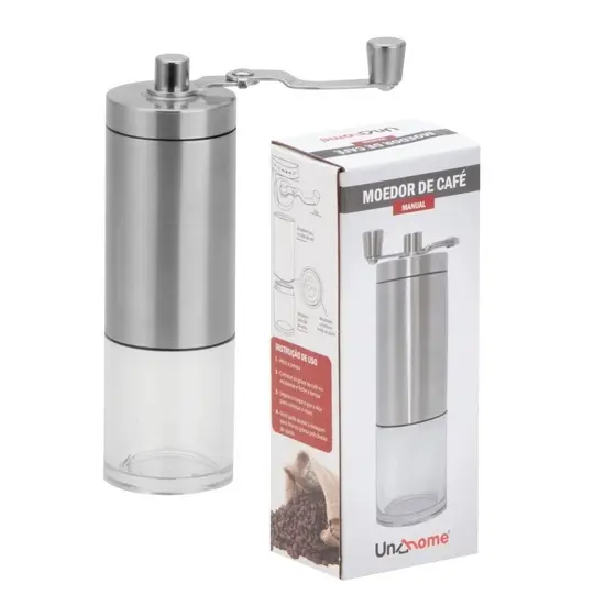 Moedor De Café Manual Inox Manivela Giratória Moer Grãos