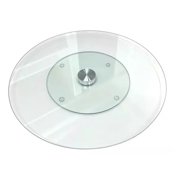 Centro De Mesa Giratório Vidro Prato Decorativo Orbital 60cm