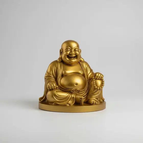 Escultura Estatua Buda Sorridente Fartura Alegria Decoração