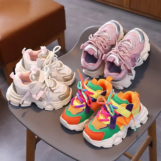 Tênis infantil Sapatos infantis casuais para meninos Moda tênis de corrida para meninas Leve e macio