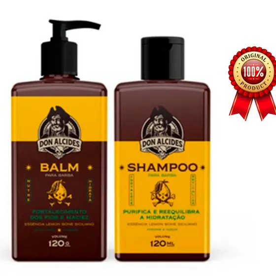 Kit Barba Lemon Bone Don Alcides Shampoo 120ml E Balm 120g Cítrico