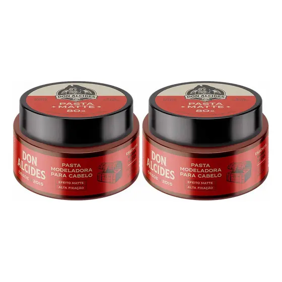 Kit 2x Pasta Modeladora Efeito Matte Barba Negra Don Alcides