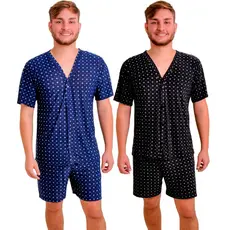 Kit Pijama Masculino Verão Liganete Botões Aberto Curto