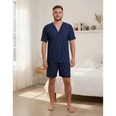Pijama Masculino Adulto Curto Aberto Botões Liganete