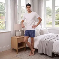 Pijama Masculino Adulto Verão Homem Liganete Camisa Bermuda Preto Coração