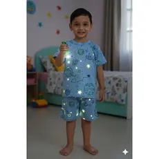 Pijama Infantil Brilha No Escuro Vem Lanterninha Malha Verão