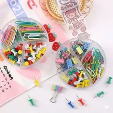 Kit Clips Coloridos 100 Peças com Caixa Organizadora Completo