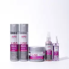 Kit Liso Mágico Avro Shampoo+Condicionador 300ml+Máscara 300g+Spray Finalizador 120ml+Sérum 60ml