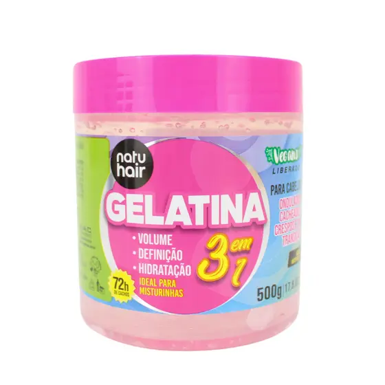 Gelatina Modeladora de Cachos S.O.S NatuHair 3 em 1 500G