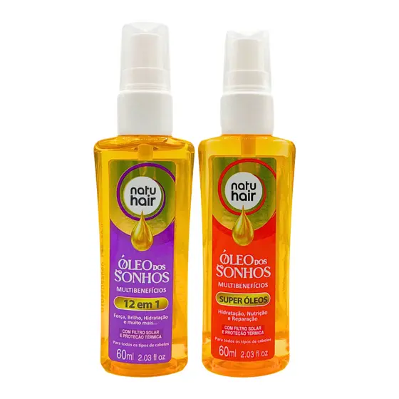Kit Óleo dos sonhos 12 em 1 + Óleo dos sonhos Super Óleos Natuhair 60ml