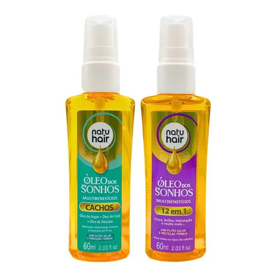 Kit Óleo dos sonhos Cachos + Óleo dos sonhos 12 em 1 Natuhair 60ml