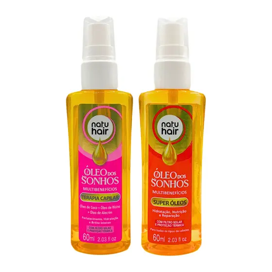 Kit Óleo dos sonhos Terapia Capilar + Óleo dos sonhos Super Óleos Natuhair 60ml