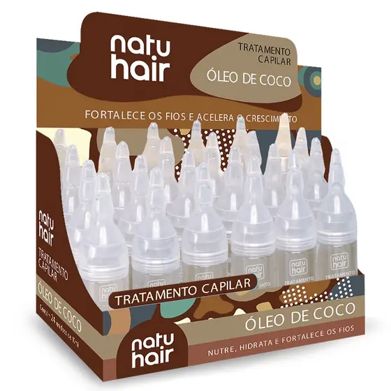 Ampola de Tratamento Capilar Óleo de Coco Natuhair 10ml - (6 UN)