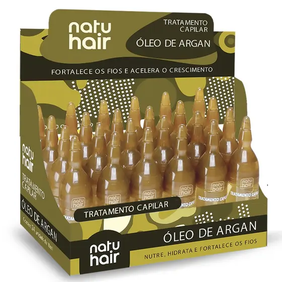 Ampola de Tratamento Capilar Óleo de Argan Natuhair 10ml - (6 UN)