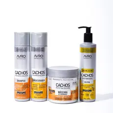 Kit Cachos Avro Shampoo + Condicionador + Gelatina Modeladora + Máscara de Tratamento