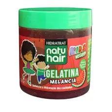 Gelatina Kids Melancia Vegano Natuhair 500g Super Modeladora Antifrizz Definição Cachos Vegano