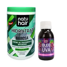 Kit Creme de Tratamento Intensivo Babosa 1kg + Óleo de Semente de Uva 60ml