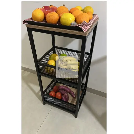 Fruteira de Chão Em Aço Linda Cozinha COD93